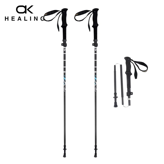 115-135cm Ultralight Carbon Fiber Telescopic Sticks Trekking Poles Outdoor Walking, Hiking Sticks, Foldable Climbing Accessories