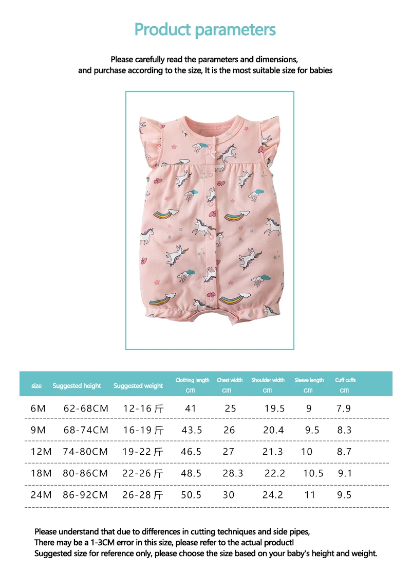 Bodysuit for Newborn Baby Romper Boys Girls Clothes Summer 100% Cotton Pure Baby Bodysuits Soft Short Sleeve Toddler Jumpsuit