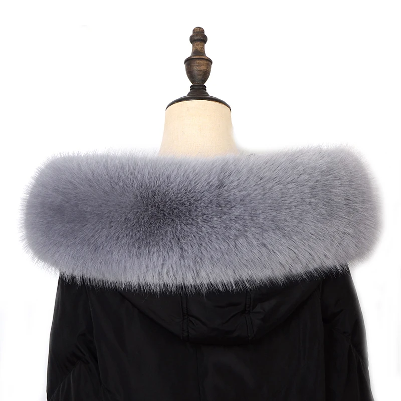 Women Faux Fox Fur Collar Shawl Furry Fur Collar For Winter Coat Hood Fur Decor Fake Fur Scarf Parkas Coat Fur Collar Scarves 4