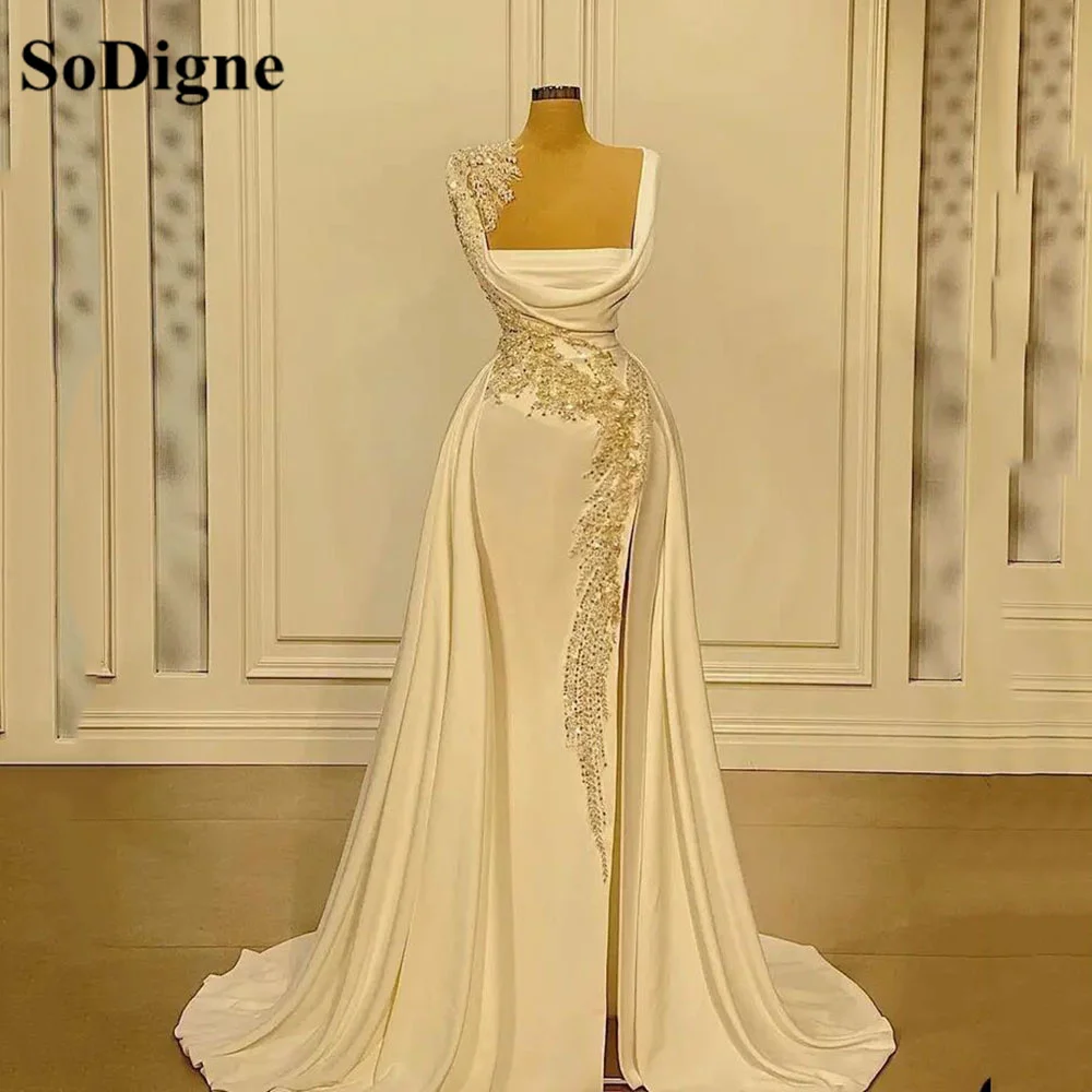 

SoDigne Vintage Mermaid Wedding Dresses For Women 2023 Lace Appliques Satin Long Formal Vestido De Novia Party Dress