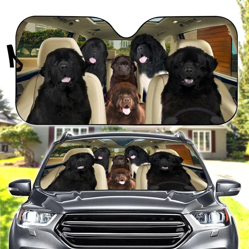 

Newfoundland Car Sunshade, Newfoundland Car Decoration, Dog Windshield, Dog Lovers Gift, Dog Car Sunshade, Gift For Mom, Gift Fo