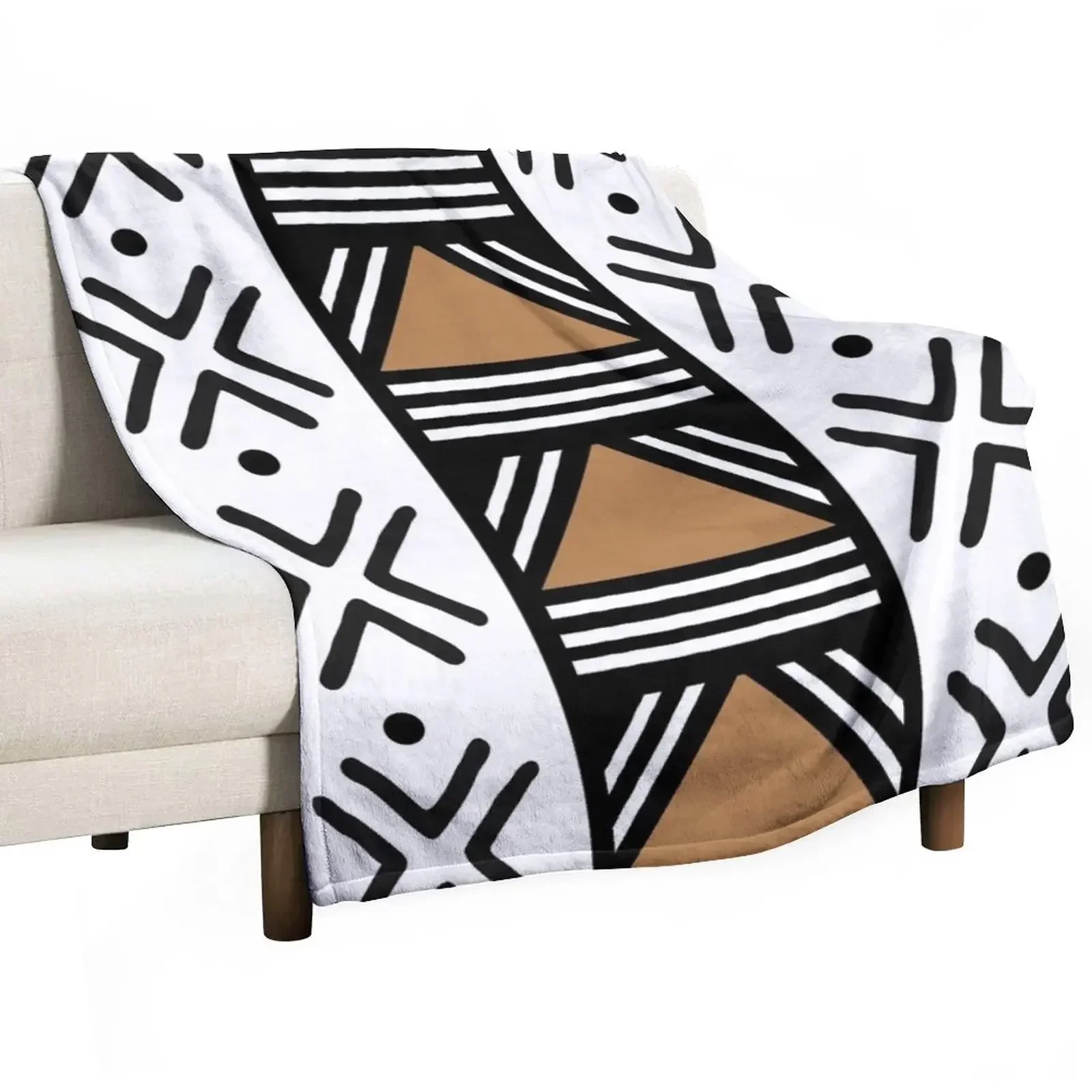 

African Tribal Bogolan Pattern Throw Blanket heavy to sleep Bed Furrys Comforter Blankets