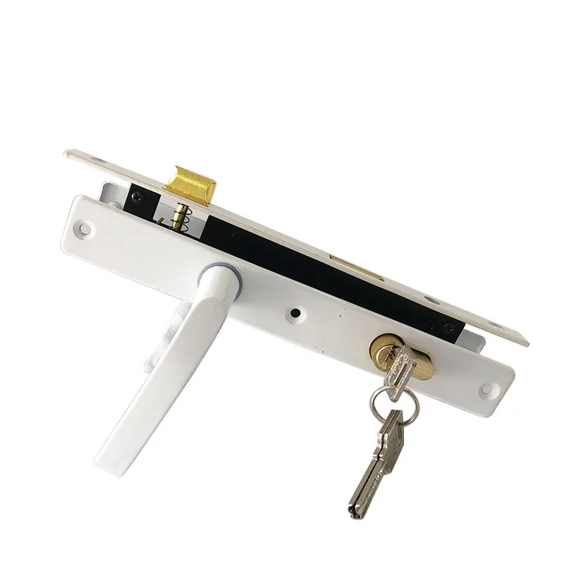 8525 พลาสติกเหล็กประตูล็อคห้องน้ําระเบียงจับล็อคในร่มประตูล็อคในครัวเรือนประตูล็อคอุปกรณ์ฮาร์ดแวร์ 1