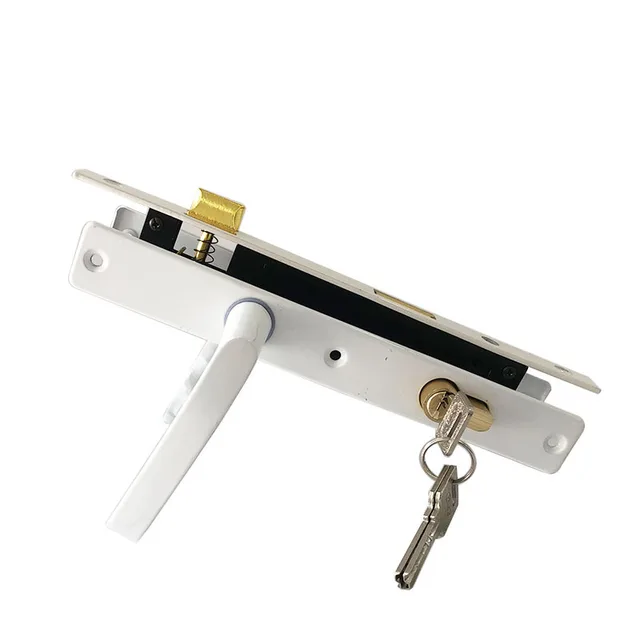 8525 พลาสติกเหล็กประตูล็อคห้องน้ําระเบียงจับล็อคในร่มประตูล็อคในครัวเรือนประตูล็อคอุปกรณ์ฮาร์ดแวร์ 1