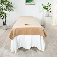 Beauty Salon Bed Sheets Milk Velvet Massage SPA Warm Bed Cover Sabanas Para Cama Soft Salon Sheets With/no Hole 2
