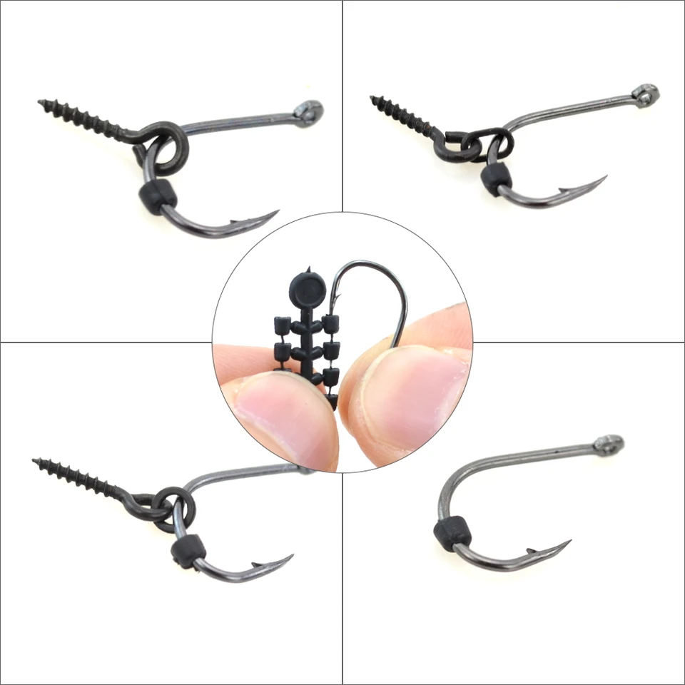 Vis d'appât Crochets Bouillettes Vis 10 Pcs Appât à Vis avec 50 Pcs