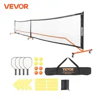 VEVOR Portable Pickleball Net System 22FT Full Court Official Regulation Size Pickle Ball Nets Indoor & Outdoor with Court Line 1