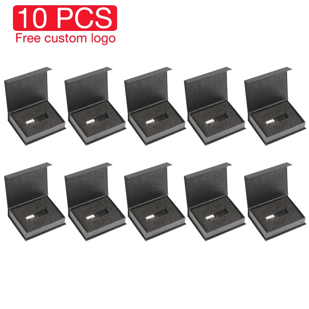 Lot Cristal Usb Flash Drives 128gb Livre Logotipo Personalizado Pen Drive 64gb Fotografia Criativa Presentes de Casamento Memory Stick 32gb 10 Pcs