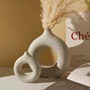 Nordic Circular Hollow Vase, Ceramic Donuts Flower Vase, Home Decoration Accessories, Interior Office Desktop Decor, Living Room 1