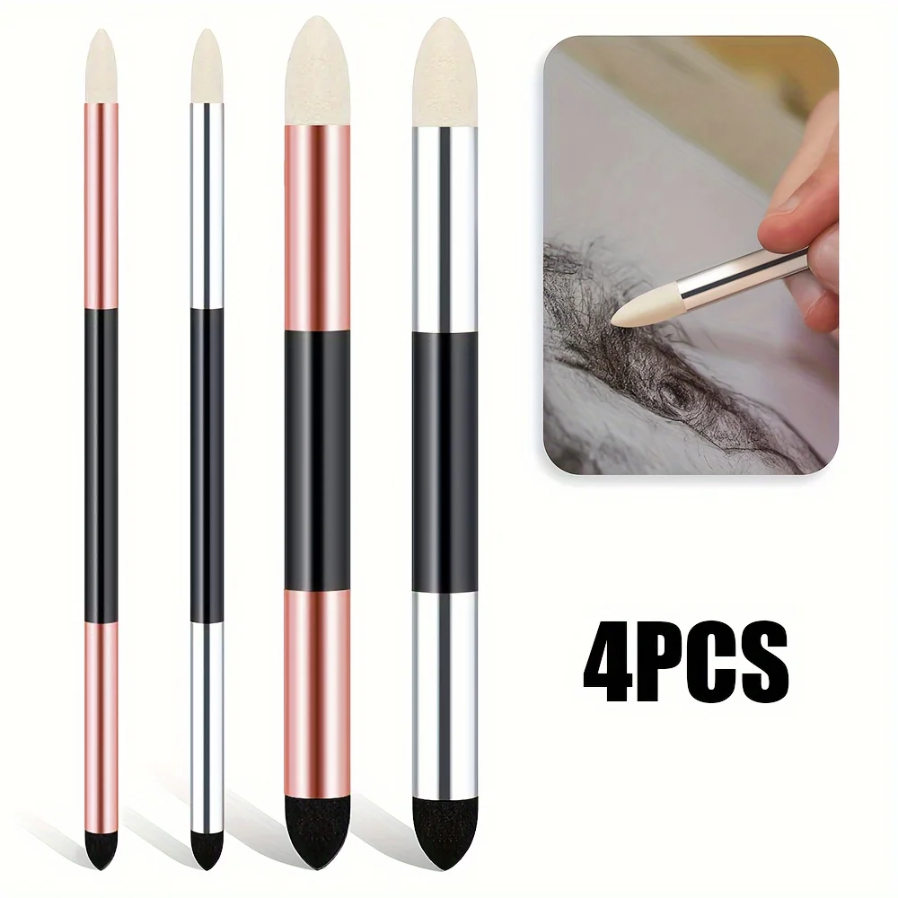 4 Stück Mischschwamm Stift gekneteter Radiergummi Zeichenwerkzeuge Bleistift Radiergummis Blending Stump Art Mixer Skizzenwerkzeuge – Detail 8