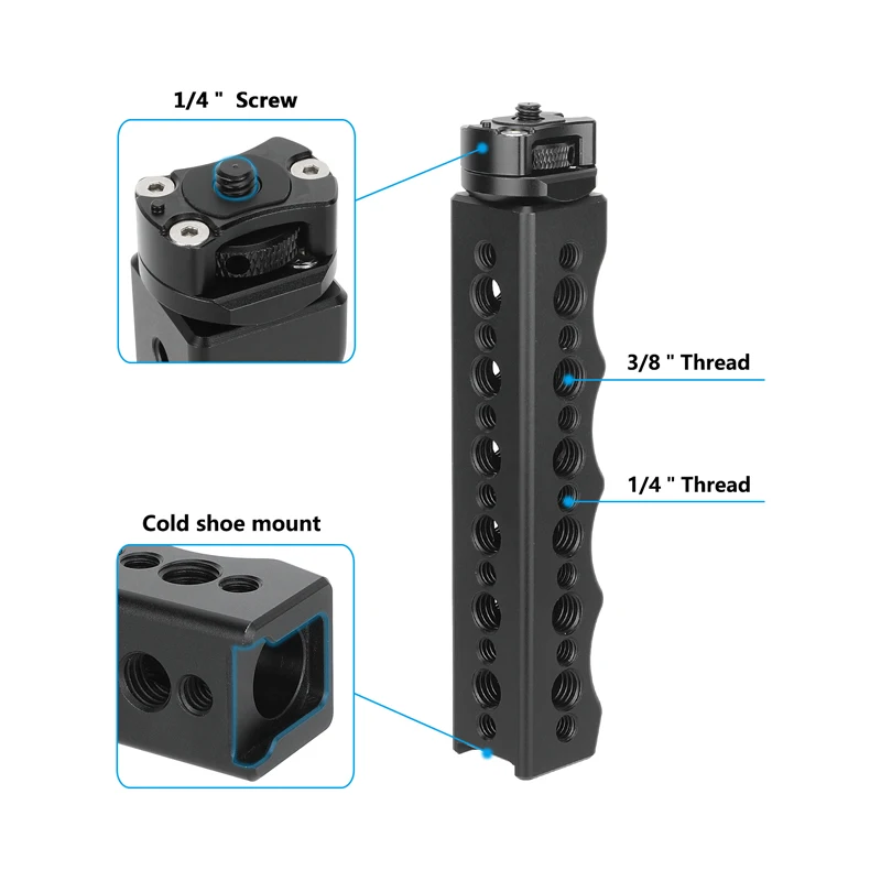 Upgraded Handle Grip Handheld Bracket Handlebar Extension Rod Cold Shoe Mount fo