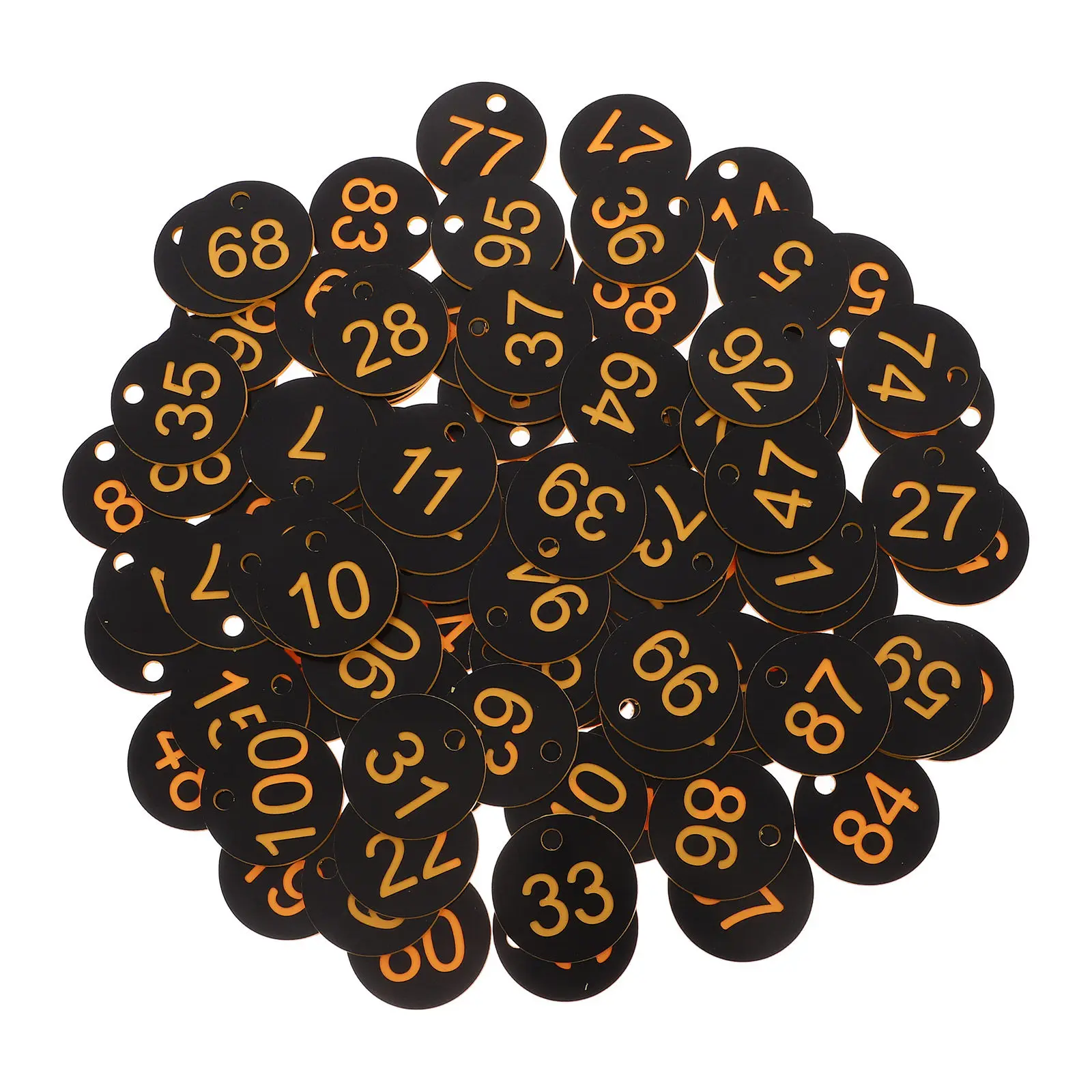100Pcs 플라스틱 번호가 매겨진 디스크 열쇠용 라운드 숫자 태그 수하물 가방 기숙사 사물함 사우나 사무실 학교 키 태그 식별