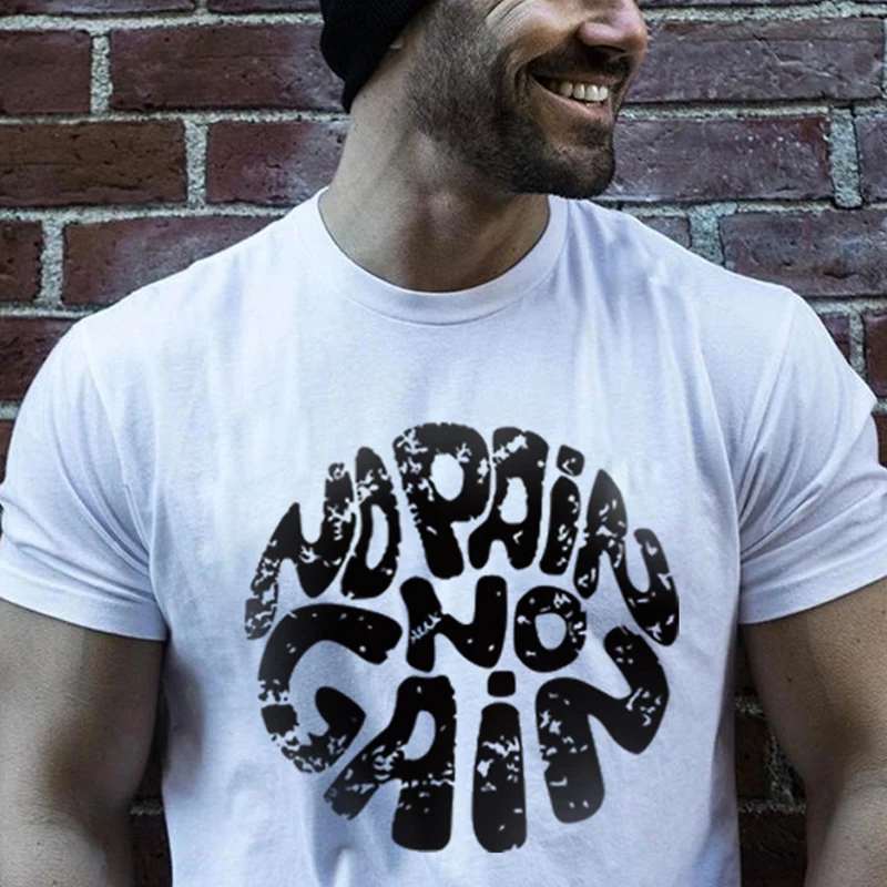 

Men's Casual Tshirts Summer Short Sleeves Sport Tee Tops Printed Gym Bodybuilding Fitness Slim Streetwear O Neck Sportswear