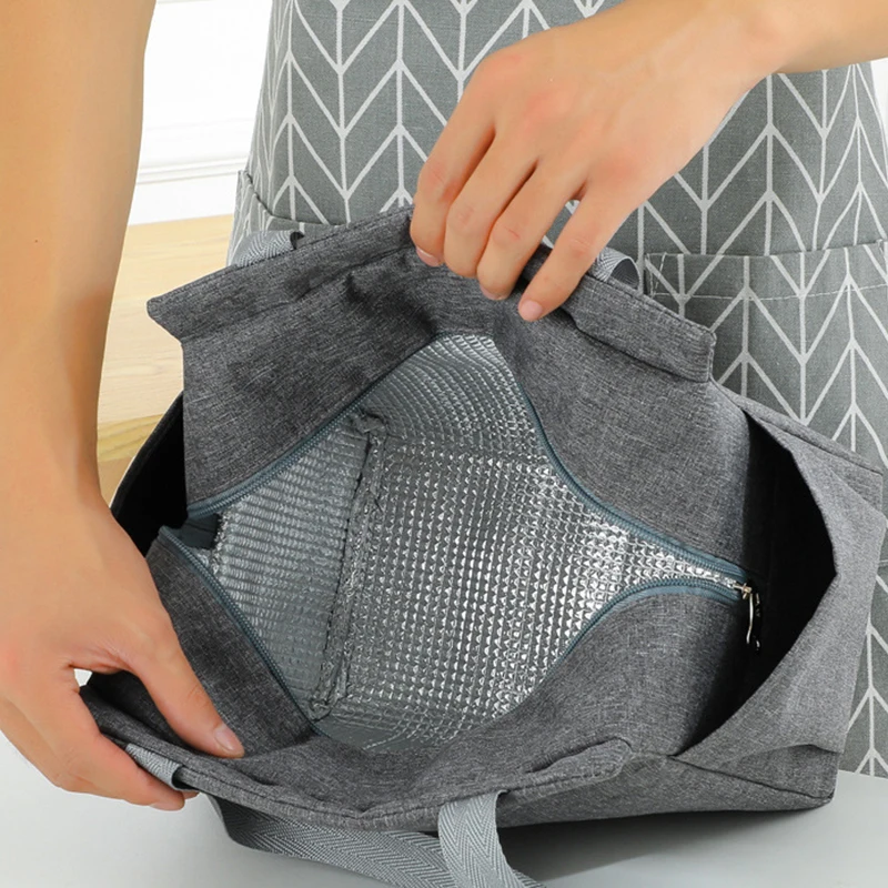Large Capacity Cooler Bag Oxford Portable Zipper Thermal Lunch Bags Insulated Freezer Bag Camping Picnic Lunch Bag Cooler Bag