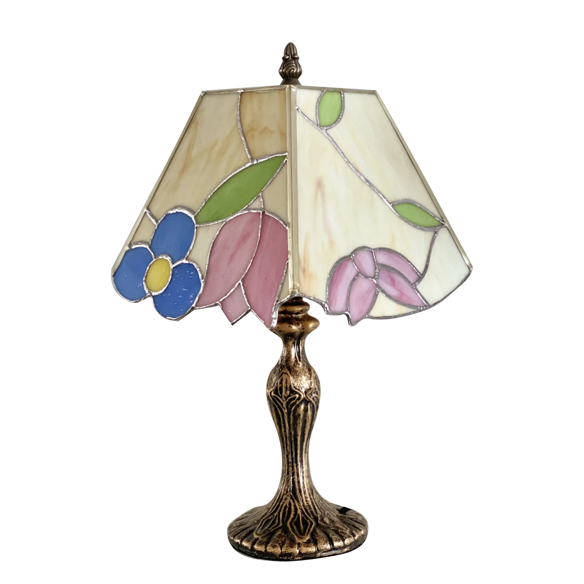 

Wyj Vintage Tiffany Color Glass Lamp Living Room Bedroom Bedside