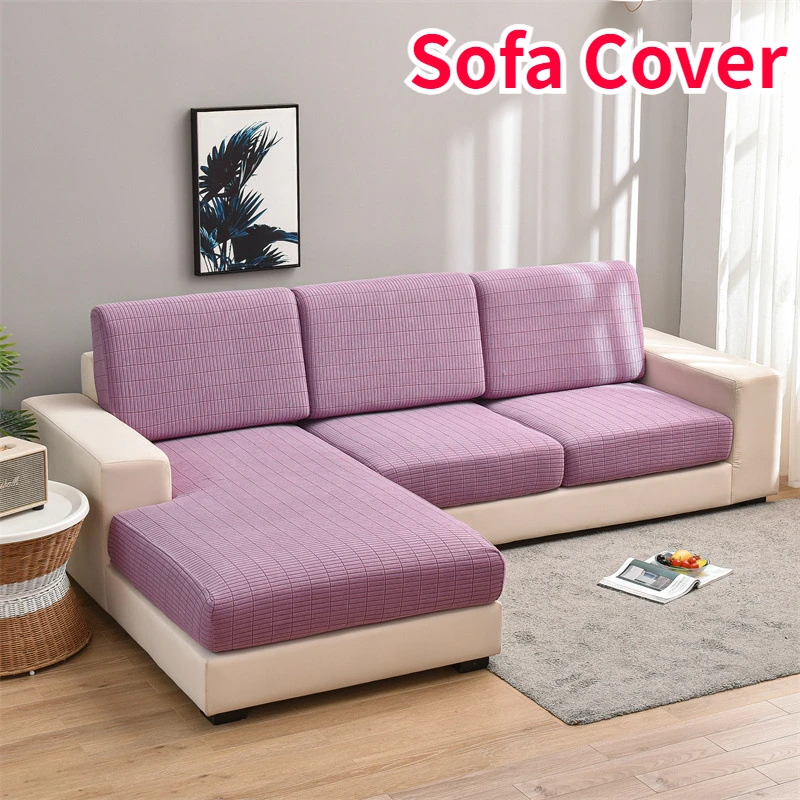 

Summer Solid Color Sofa Covers for Living Room Elasticity Sofa Slipcovers Washable Seat Cushion Furniture Protector Removable