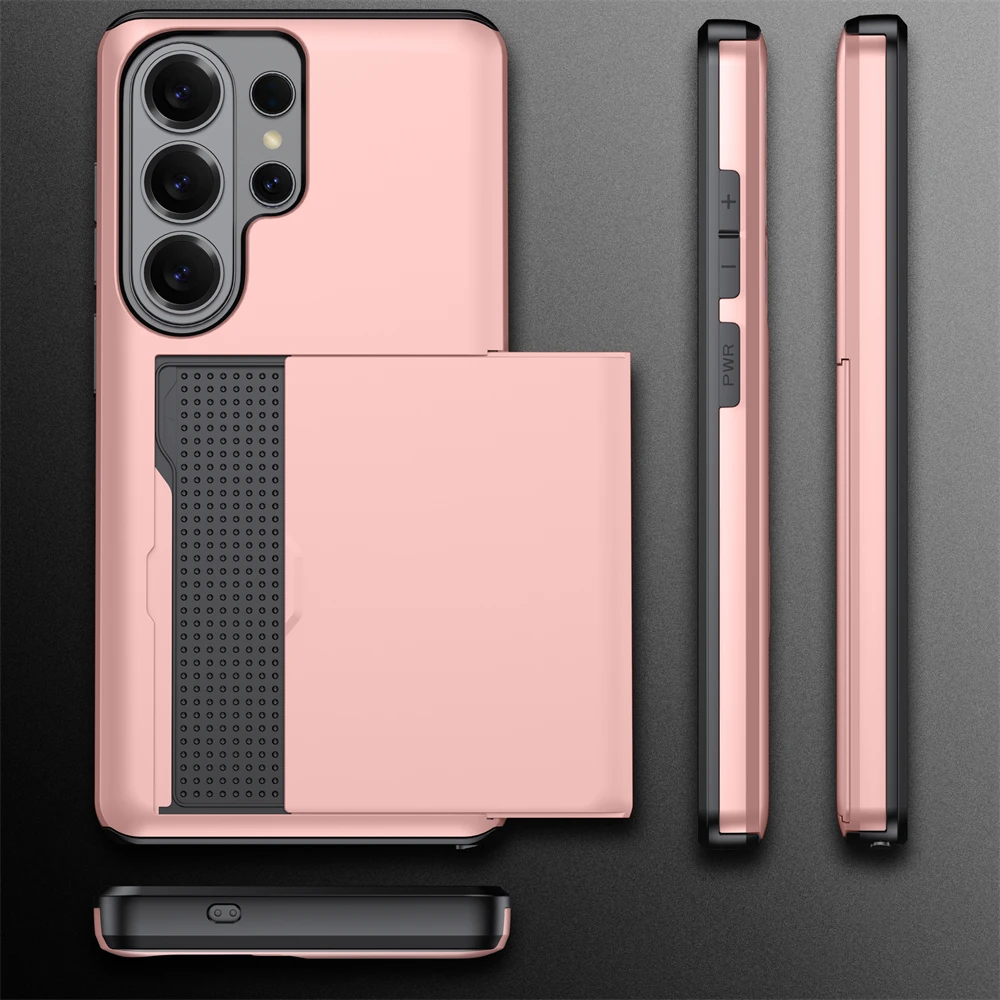 Ultimate Wallet Cover Card Holder Slot Shockproof Phone Case with Slider Card Feature