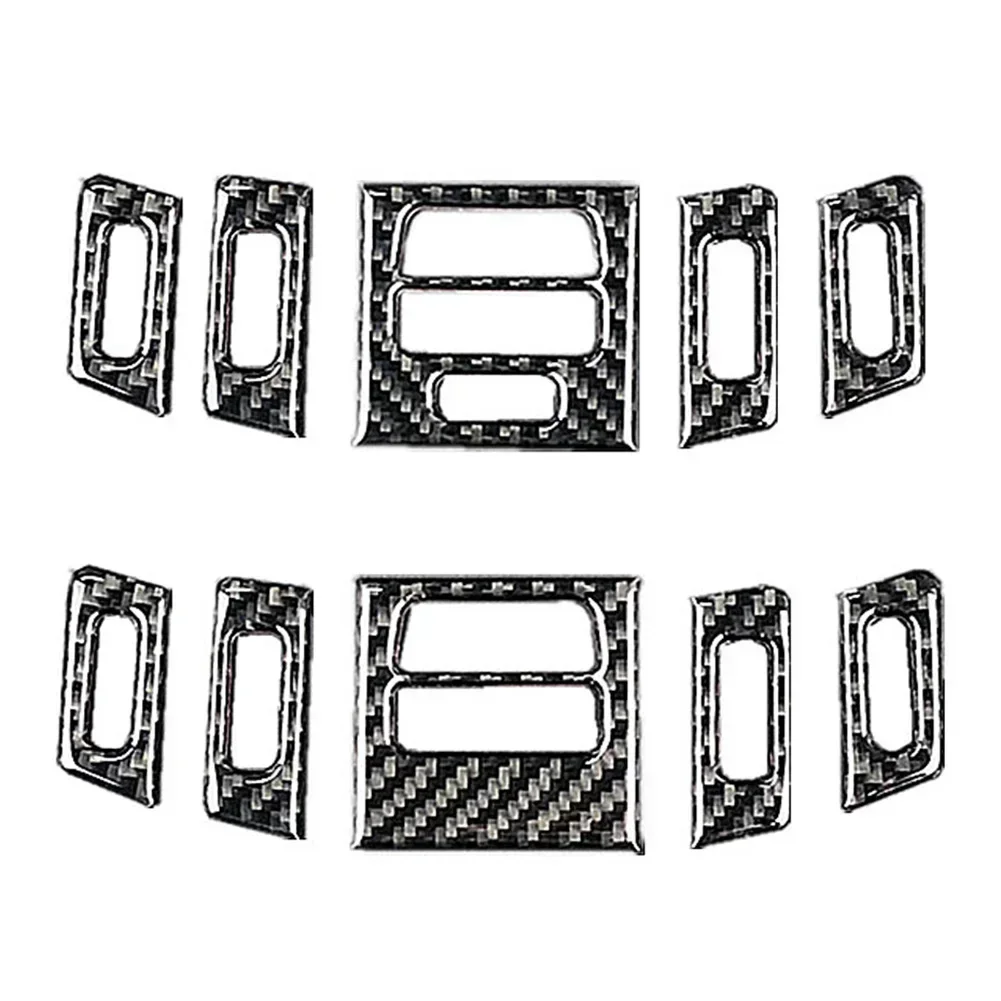 Car Console Outlet Cover 5Pcs Carbon Fiber Central AC Vent Outlet Trim For BMW 3 Series E90 E92 E93 2005-2012