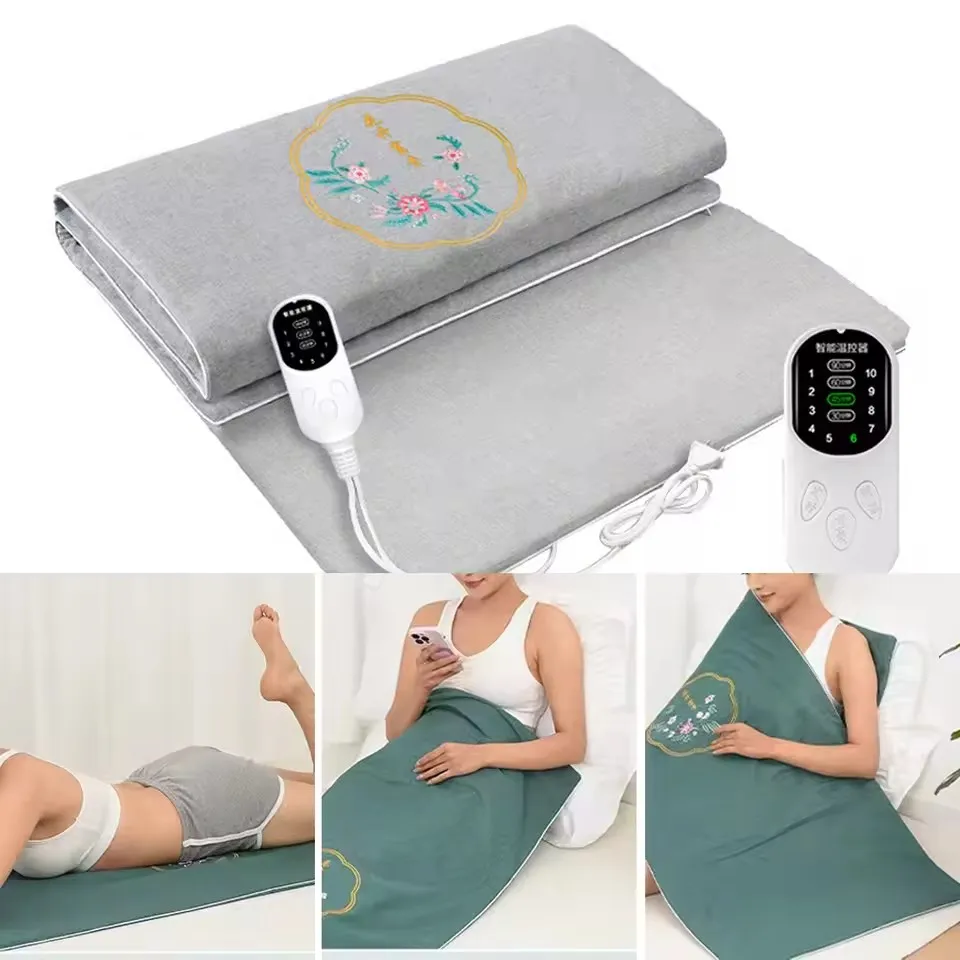 Electric Heating Pad Moxibustion Hot Compress Blanket 10Level 4 Mode Timer Winter Warm Full-body Moxa Therapeutic Relax Yoga Mat