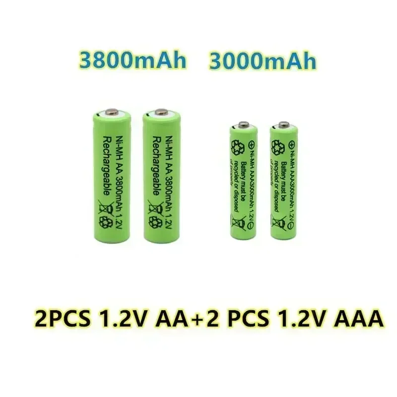 Rechargeable Battery 1.2V Rechargeable battery AA 3800mAh +AAA 3000mAh NI-MH