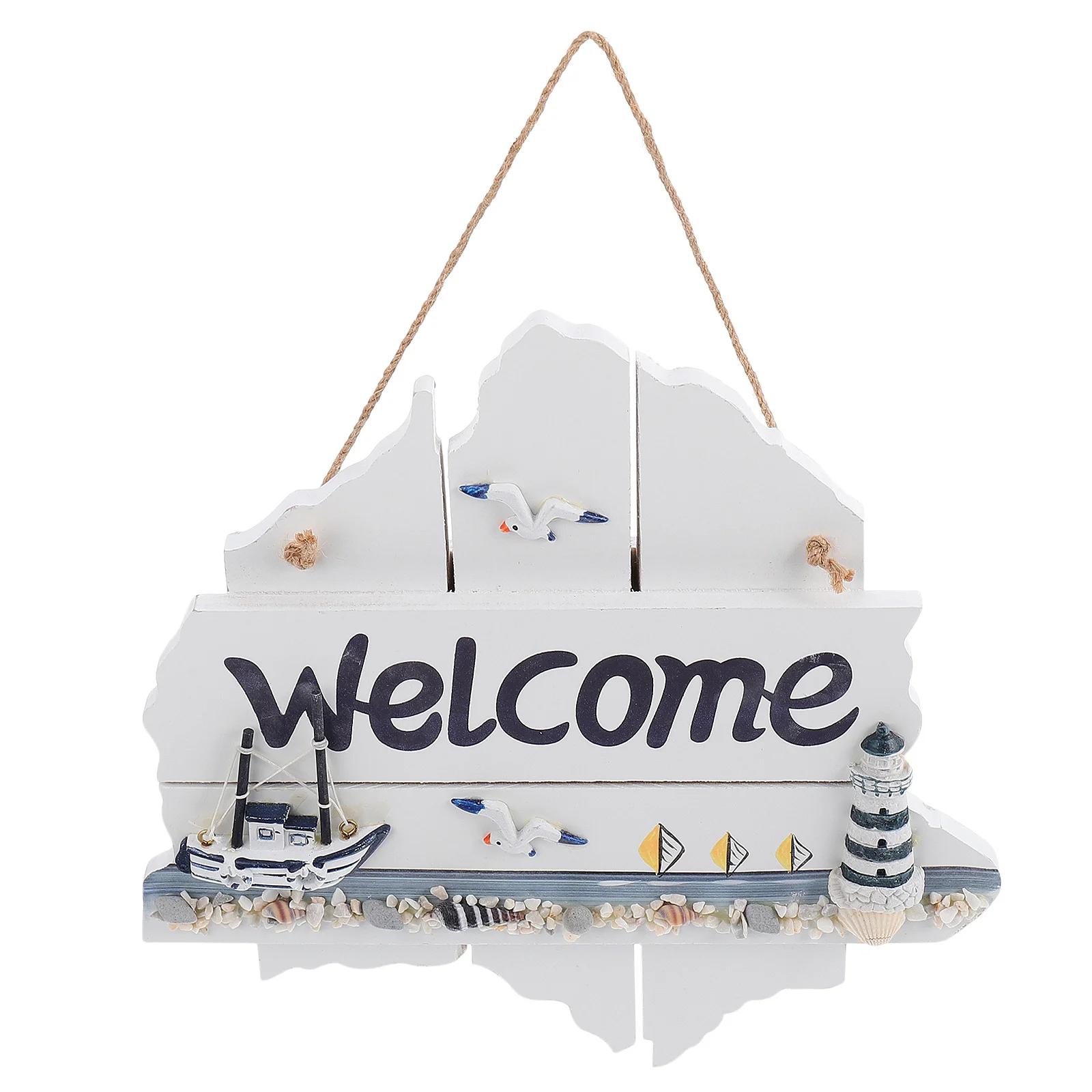 

Ocean Series Listing Nautical Welcome Sign House Decorations for Hanging Wooden