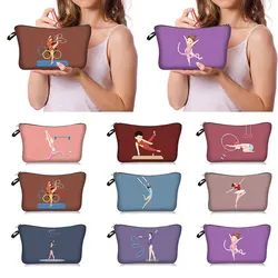 Rhythmic Gymnastics Cosmetic Bag Women Makeup Bags Ballet Dancer Girls Lipstick Cosmetic Holder Beauty Organizer Box For Travel