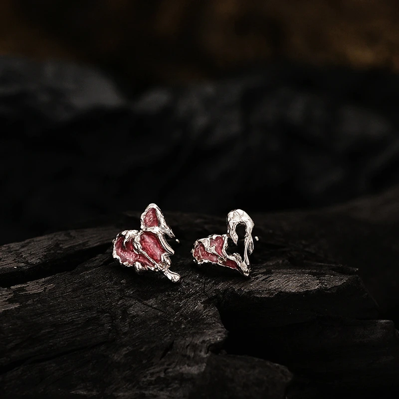 Orecchini con 1,10ct zaffiri rosa a cuore e diamanti per 0,30ct