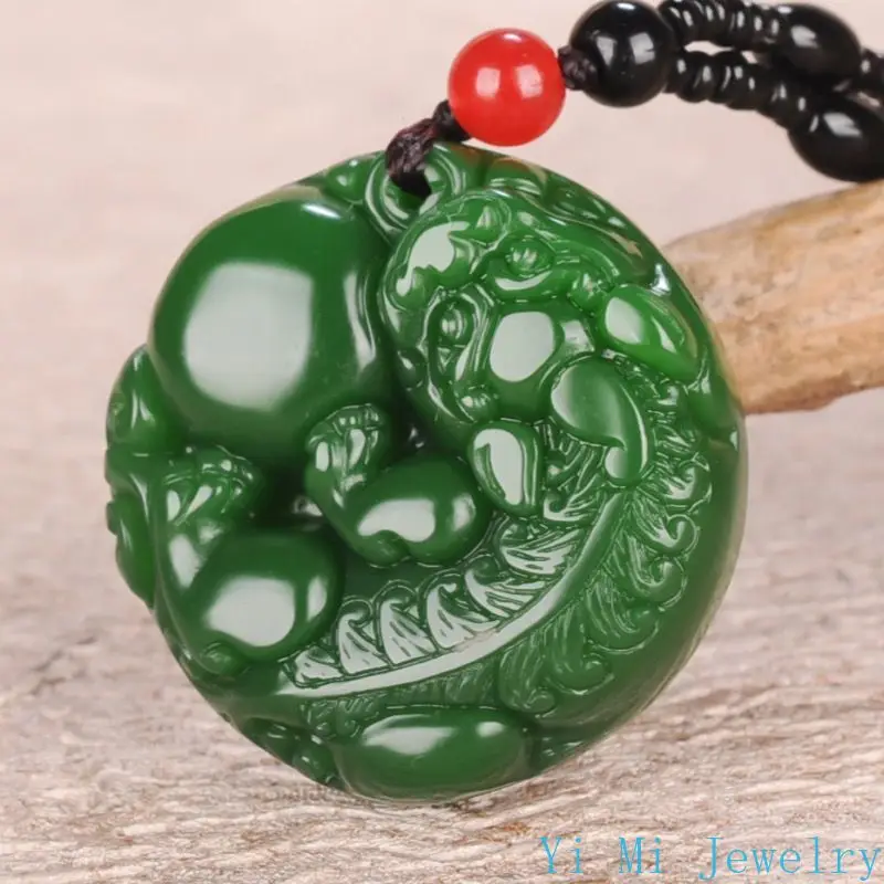 Genuine Hetian Jade Jasper Feng Shui Brave Pendant Men and Women