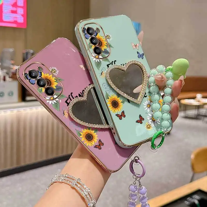 3-Piece Floral Phone Case Set with Lanyard and Stand