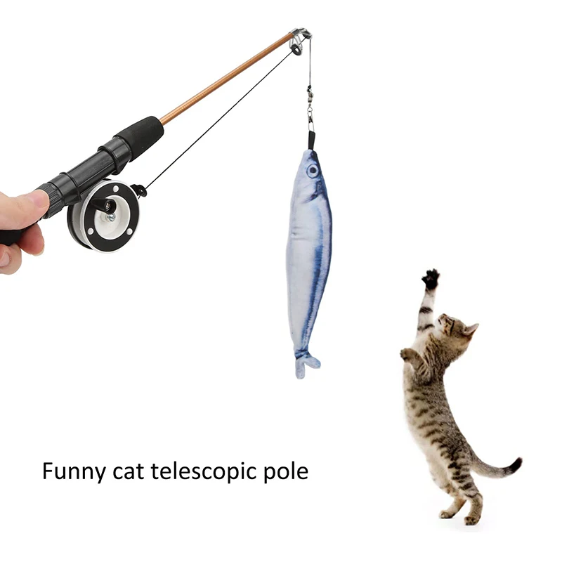 Title 5, Retractable Cat Toy Fish Type Telescopic Feathe...