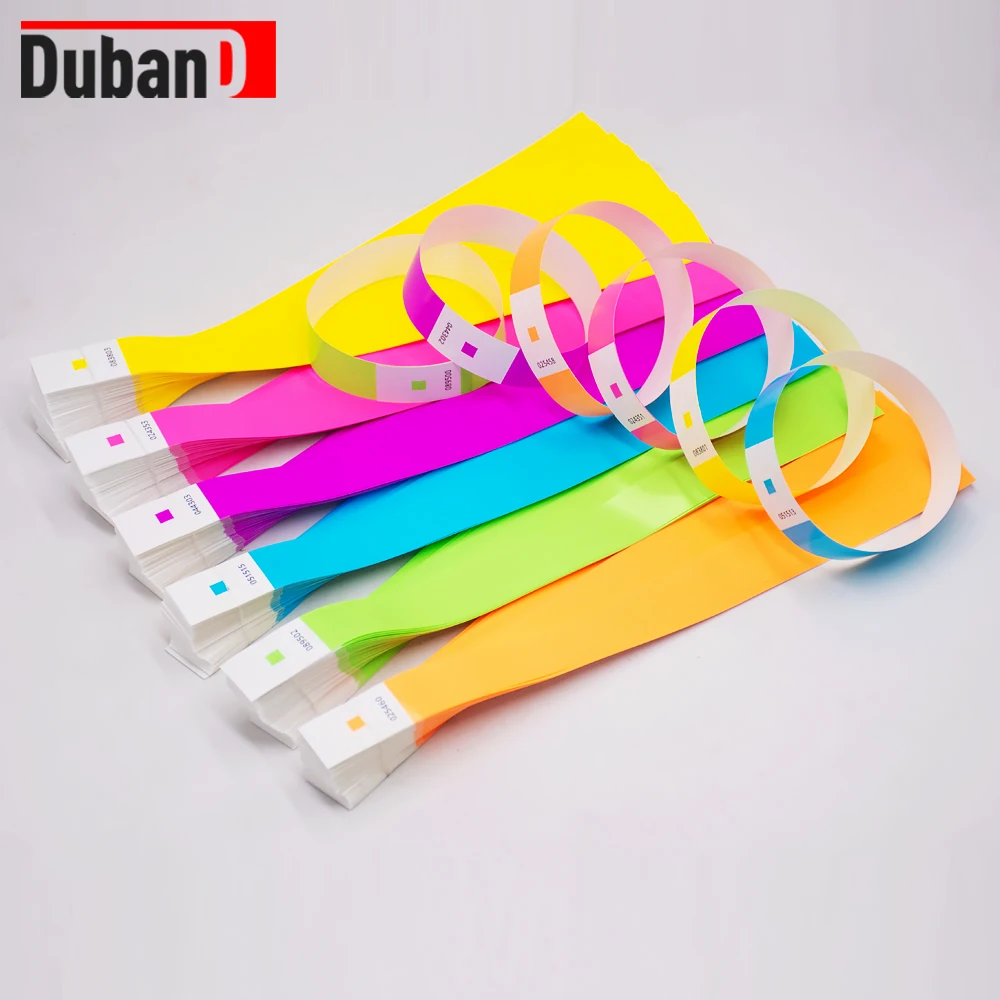 1000Pcs Synthetic Tyvek Paper Wristbands reflective wristband for Events Bulk Variety Neon Waterproof Bands Adhesive Armbands for Festivals 18 Colors