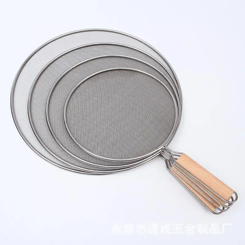 Description Picture 5 of itemStainless Steel Splatter Screen For Frying Pans Mesh Guard For Kitchen Cooking Hot Oil Splash Splatter With Wooden Handle