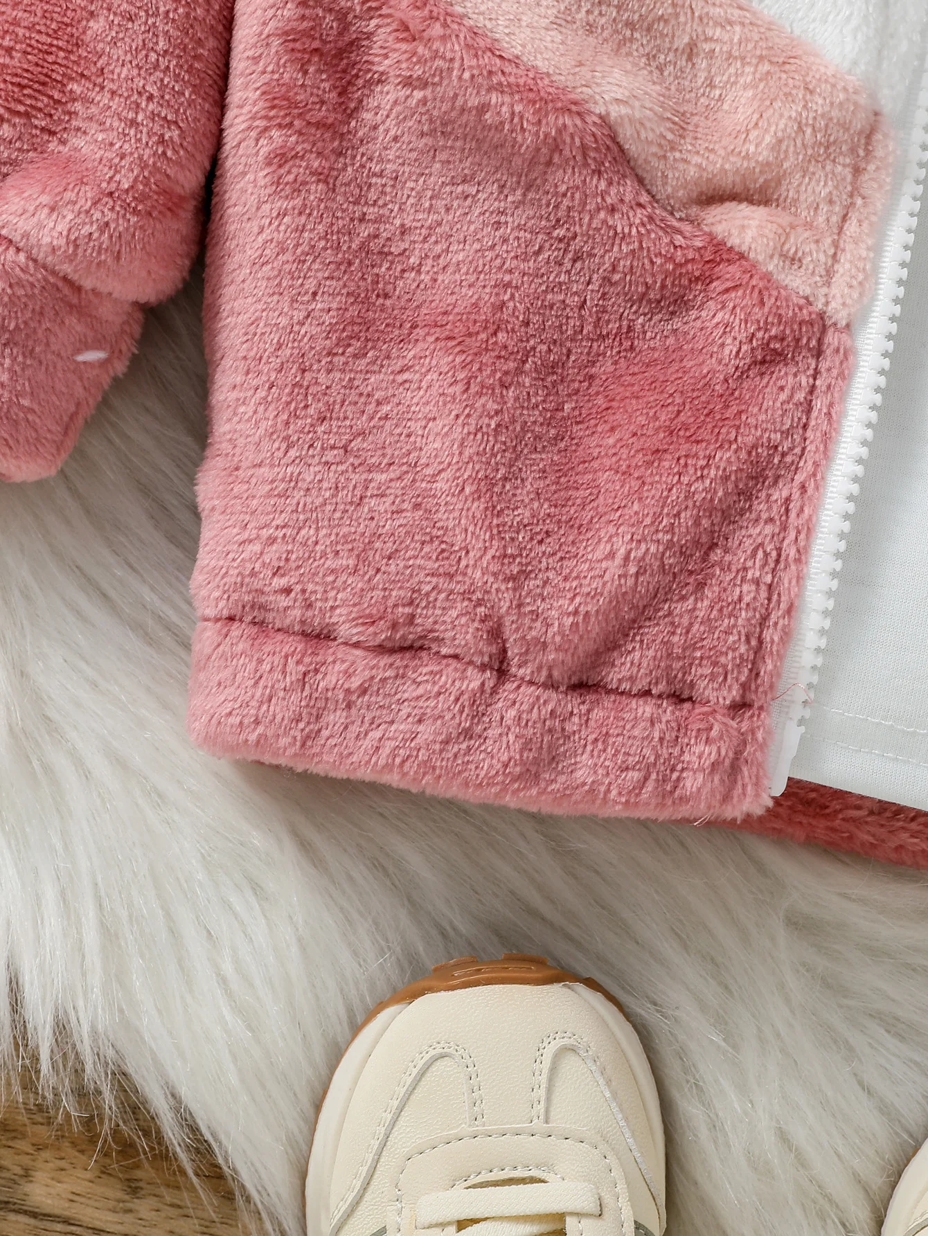 Baby Jacket Baby Coat Children Jacket Baby Girl Warm Long Sleeved Hoodie Cute Pink Jacket Plush Winter Clothes 1-3 Years Children