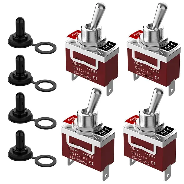 Interruttore A Levetta 2 Pin SPST 12V-24V 25A - 2 Pezzi, Per Auto, Camion, Barca - On/Off Semplice - Foto 8