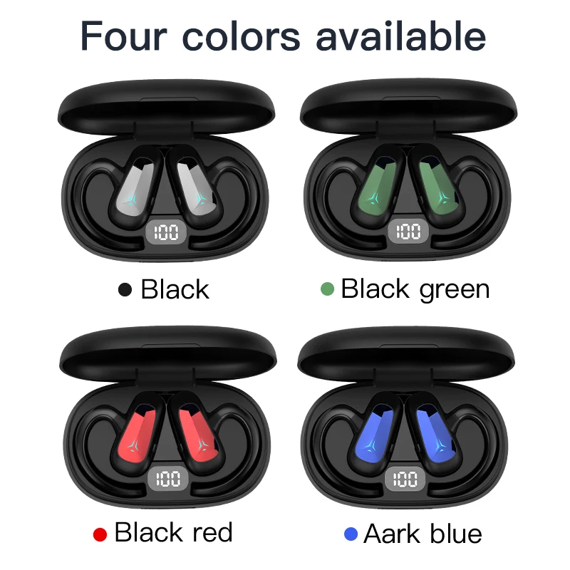 Tws-T8 Cuffie A Conduzione Ossea A Conduzione D'Aria Montate Sull'Orecchio Auricolari Wireless Blue-Tooth Cuffie Sportive Da Lavoro Con Microfono