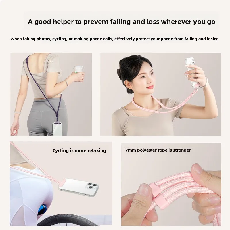 Hands-Free Crossbody Phone Lanyard with 360° Rotation - Adjustable Anti-Drop Neck/Crossbody Strap