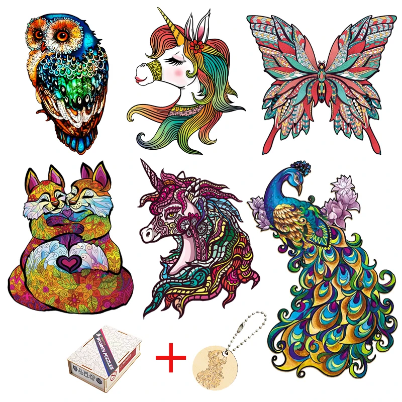 

Top Quality 3D Jigsaw Wooden Puzzles Butterfly Animal Shape Card Adults Kid Toys Gifts Family Puzzle Game Home Decoration