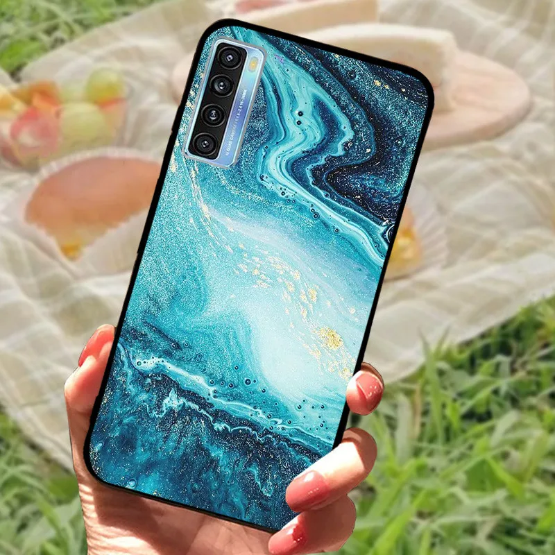 Elegant Black Marble Silicone Soft Case - Protective Bumper Cover