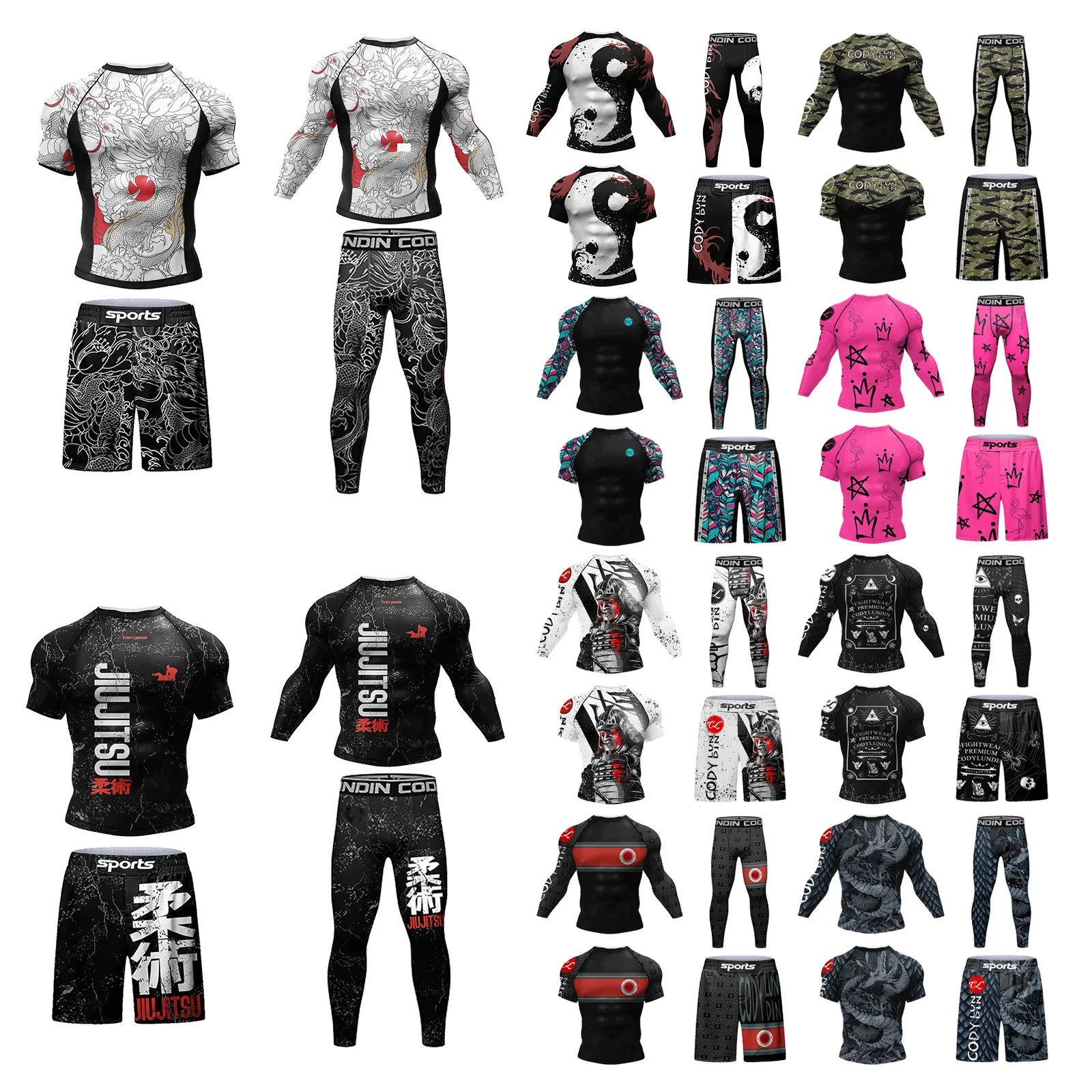 Men Sports Suit For MMA bjj sports suit tracksuit set sports set outdoor suit set