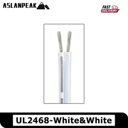 White 2 - Pin PVC Light Extension Wire - Versatile Electric and Audio Speaker Cable - 20m (UL2468 - WW)