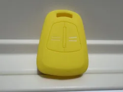 Premium Silicone Car Key Cover - 2 Button Remote Key Shell in Stylish Design (Yellow)