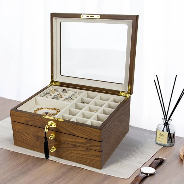 Luxury Large Wooden Jewelry Box Storage  Wood Jewelry Storage Box Organizer  - Wood - Aliexpress