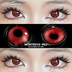 EYESHARE Fantasy White and Red Anime Eye Contact Lenses - Perfect for Halloween and Cosplay Makeup (MONTREUX - RED)