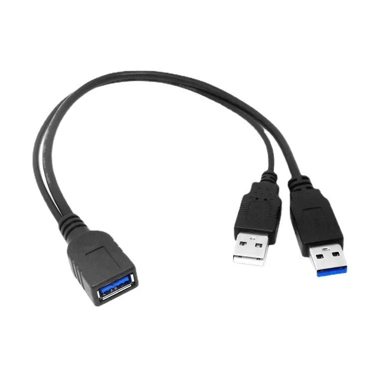 

USB-кабель-удлинитель с двумя штекерами, улучшенный источник питания, Высокоскоростная передача данных на мобильный жесткий диск