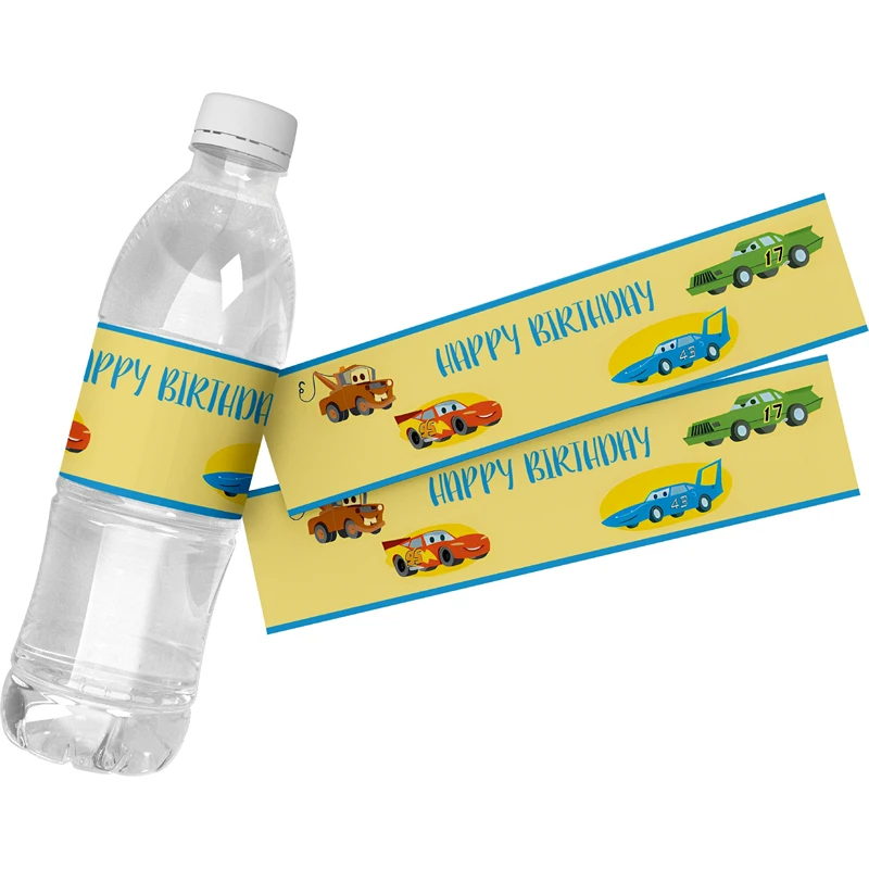 Cars Lighting Mcqueen Personalised Water Label 