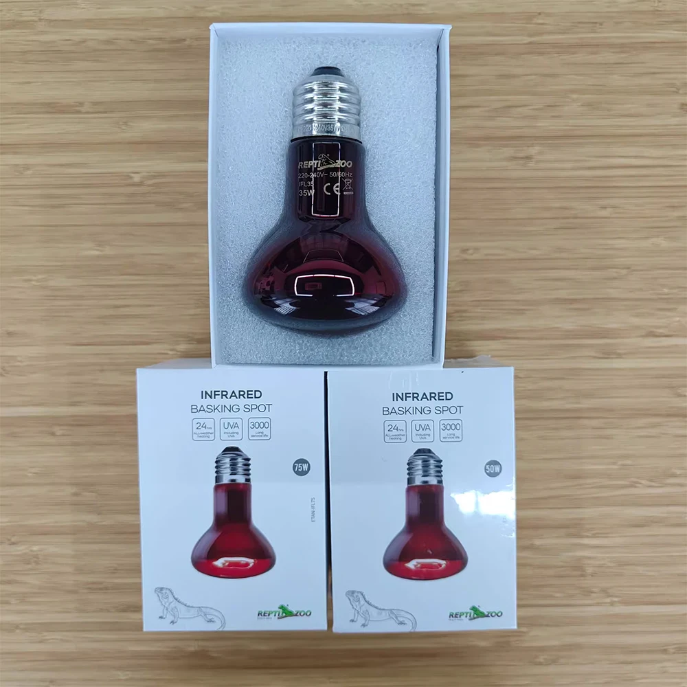 Reptile Sunlight Infrared Heating Lamp UVA Basking Bulb Amphibian Heating Light Terrarium Supplies for Turtle Lizard Snake 100W