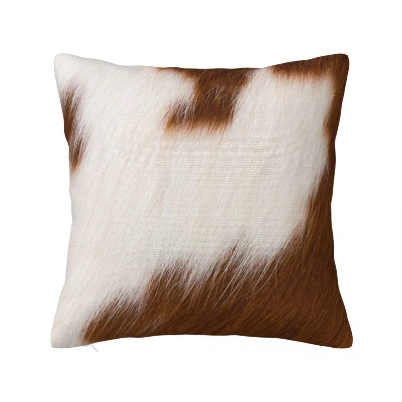 

Brown And White Cowhide Image Pillowcase Soft Polyester Cushion Cover Cow Print Gift for Kids Throw Pillow Case Cover Home 18"
