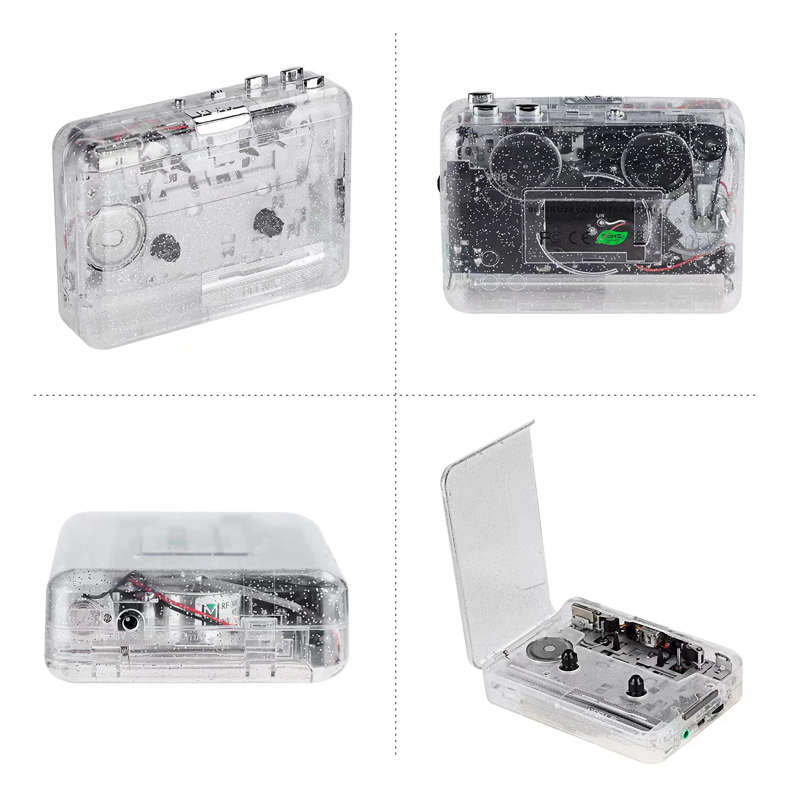 USB Cassette Capture Radio Player Portable USB Cassette Tape to MP3 Converter Capture Audio Music Player Tape Recorder