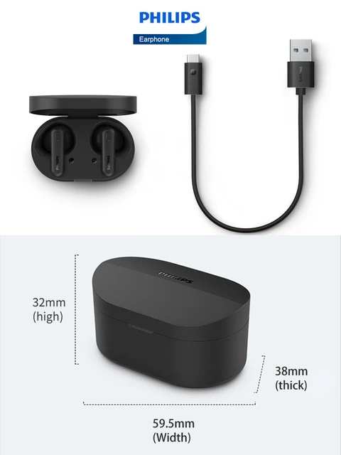 Philips TAT1138 Earphone Wireless Bluetooth 5.3 Headphone HiFi Stereo Sport Earbuds HD Mic Call Headset Fast Charging Long Life 6