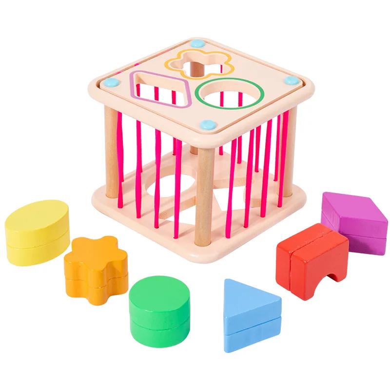 Baby Toy 6 12 Months Activity Cube Montessori Sensory Toy Shape Sorter for  Children 1 Year Pull String Educational Fidget Toys - AliExpress